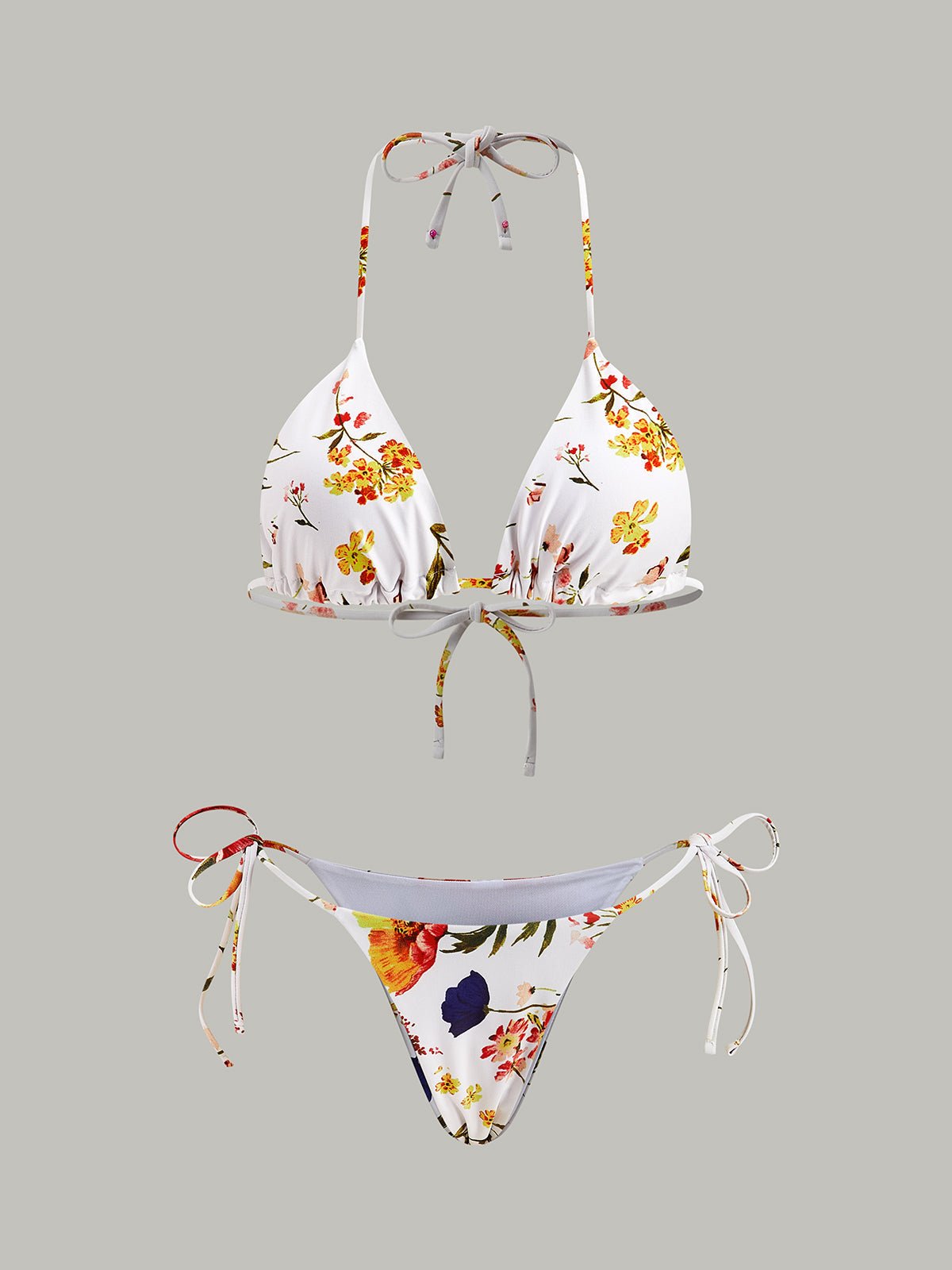 Çiçek Desenli Düğmeli Bikini Takımı Parlak Bir Görünüm İçin - Phentora