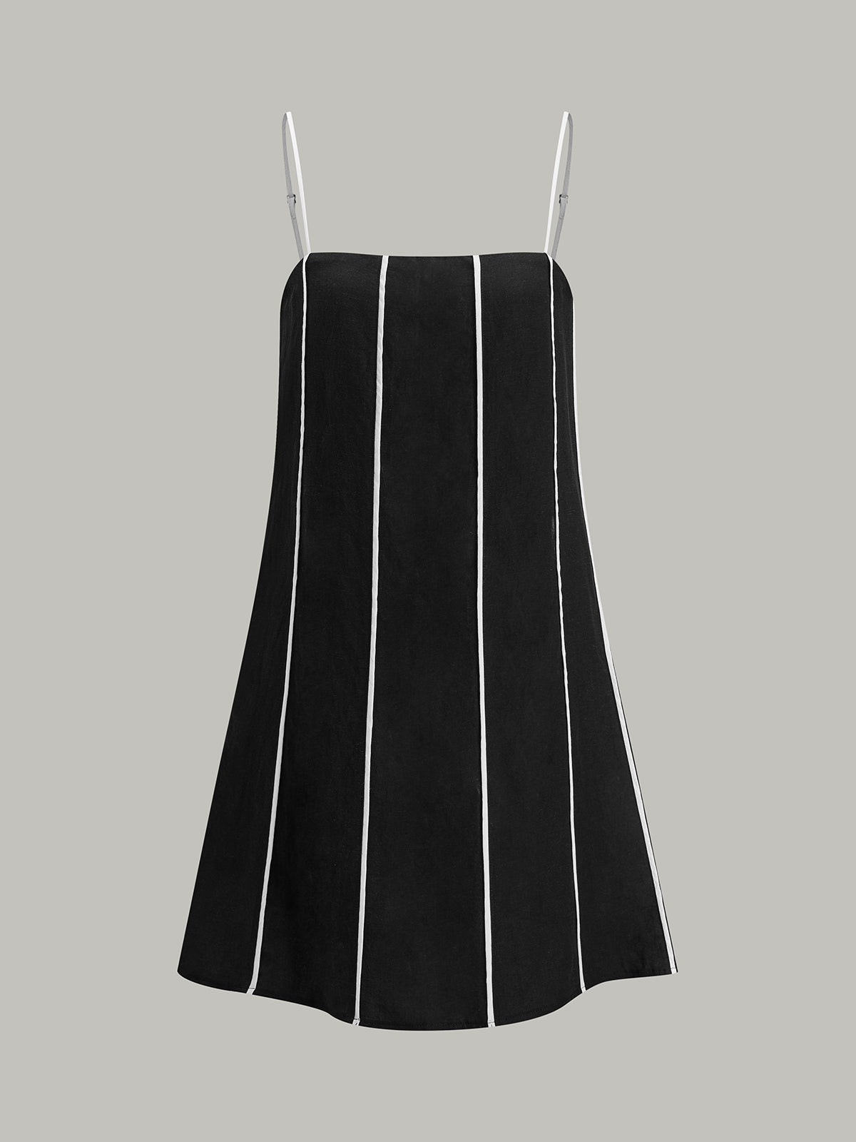 Pamuklu ve Keten Striped Elbise - Phentora