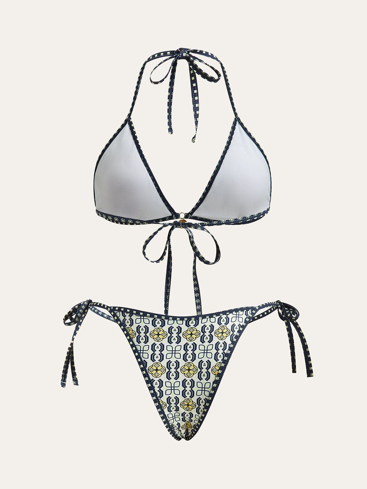 Çekici Desenli Boyundan Bağlamalı Bikini Takımı - Phentora