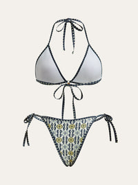 Çekici Desenli Boyundan Bağlamalı Bikini Takımı - Phentora