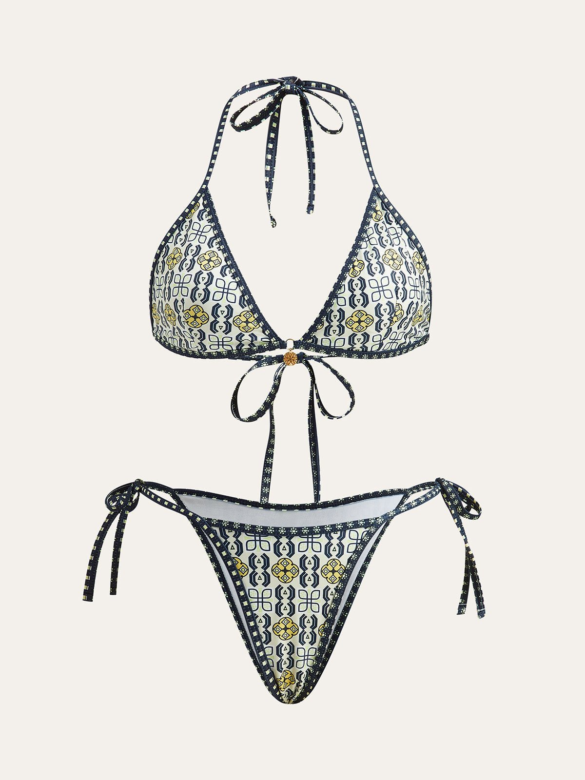Çekici Desenli Boyundan Bağlamalı Bikini Takımı - Phentora