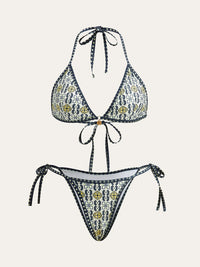 Çekici Desenli Boyundan Bağlamalı Bikini Takımı - Phentora