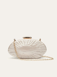 Zarif İnci Doku Clutch Şık Altın Zincirli - Phentora
