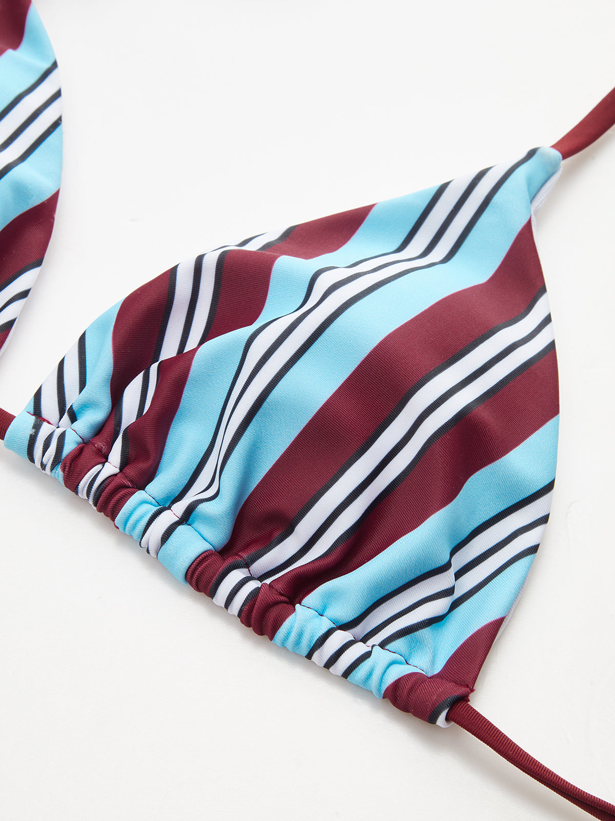Çizgili Üçgen Bikini Takımı
