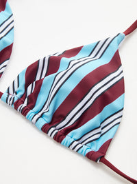 Çizgili Üçgen Bikini Takımı