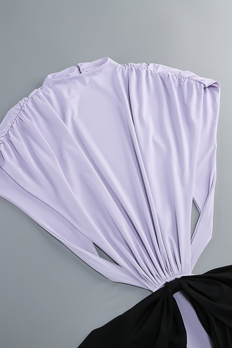 Dekolteli Fiyonk Detaylı Jersey Elbise - Phentora