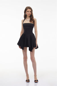 Behnaz Siyah Halter Yaka Asimetrik Mini Elbise - Phentora