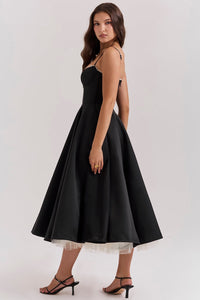 Billy Ballerina Midi Elbise - Siyah - Phentora