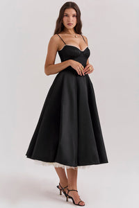 Billy Ballerina Midi Elbise - Siyah - Phentora
