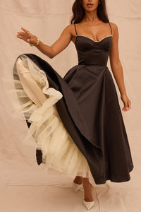 Billy Ballerina Midi Elbise - Siyah - Phentora