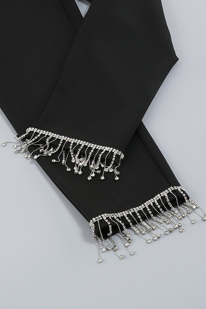 Taş Detaylı Kısa Tops ve Vücuda Oturan Pantolon - Phentora