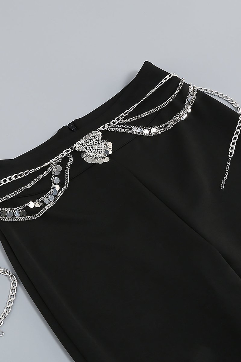 Taş Detaylı Kısa Tops ve Vücuda Oturan Pantolon - Phentora