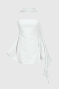 Calwa Scarf Straplez İspanyol Paça Mini Elbise - Phentora