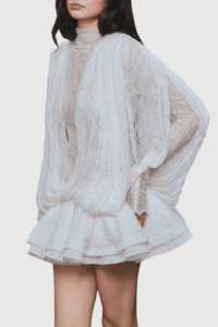Chaylee Semi - sheer Dantel Fırfırlı Mini Elbise - Phentora