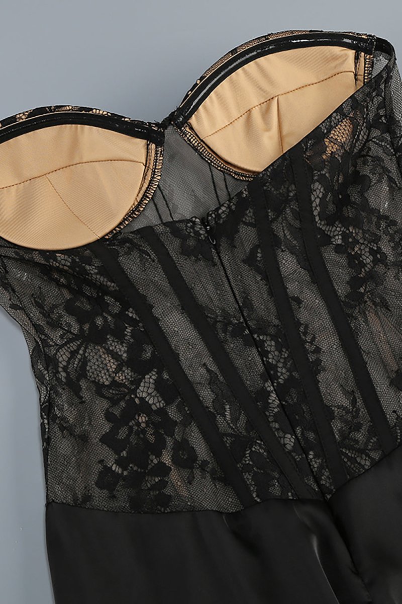 Şal Corseted Dantel Abiye Elbise - Phentora