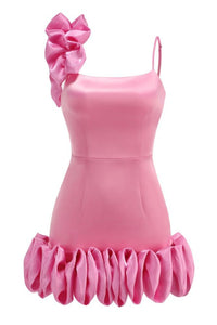 Constance Puff Saten Mini Elbise - Phentora