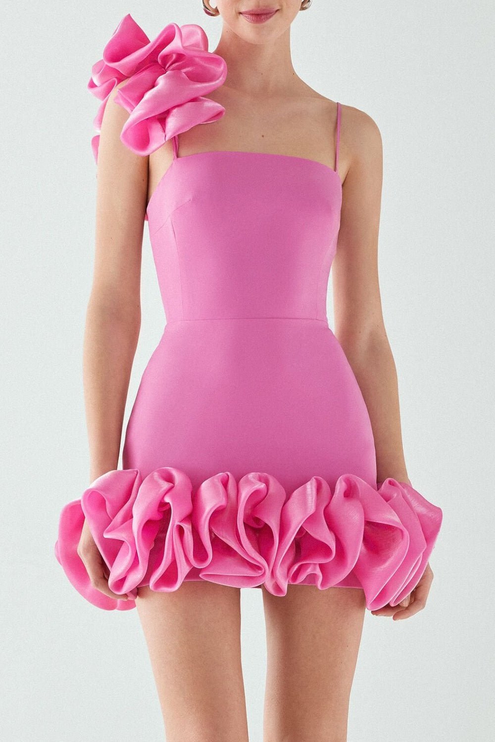 Constance Puff Saten Mini Elbise - Phentora