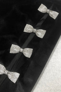 Fiyonk Detaylı Silk Kadife Uzun Elbise - Phentora