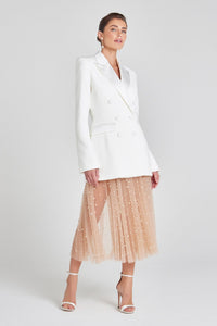 Monica Beyaz Blazer Elbise - Phentora