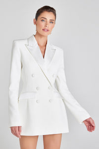 Monica Beyaz Blazer Elbise - Phentora