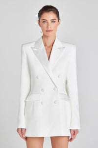 Monica Beyaz Blazer Elbise - Phentora