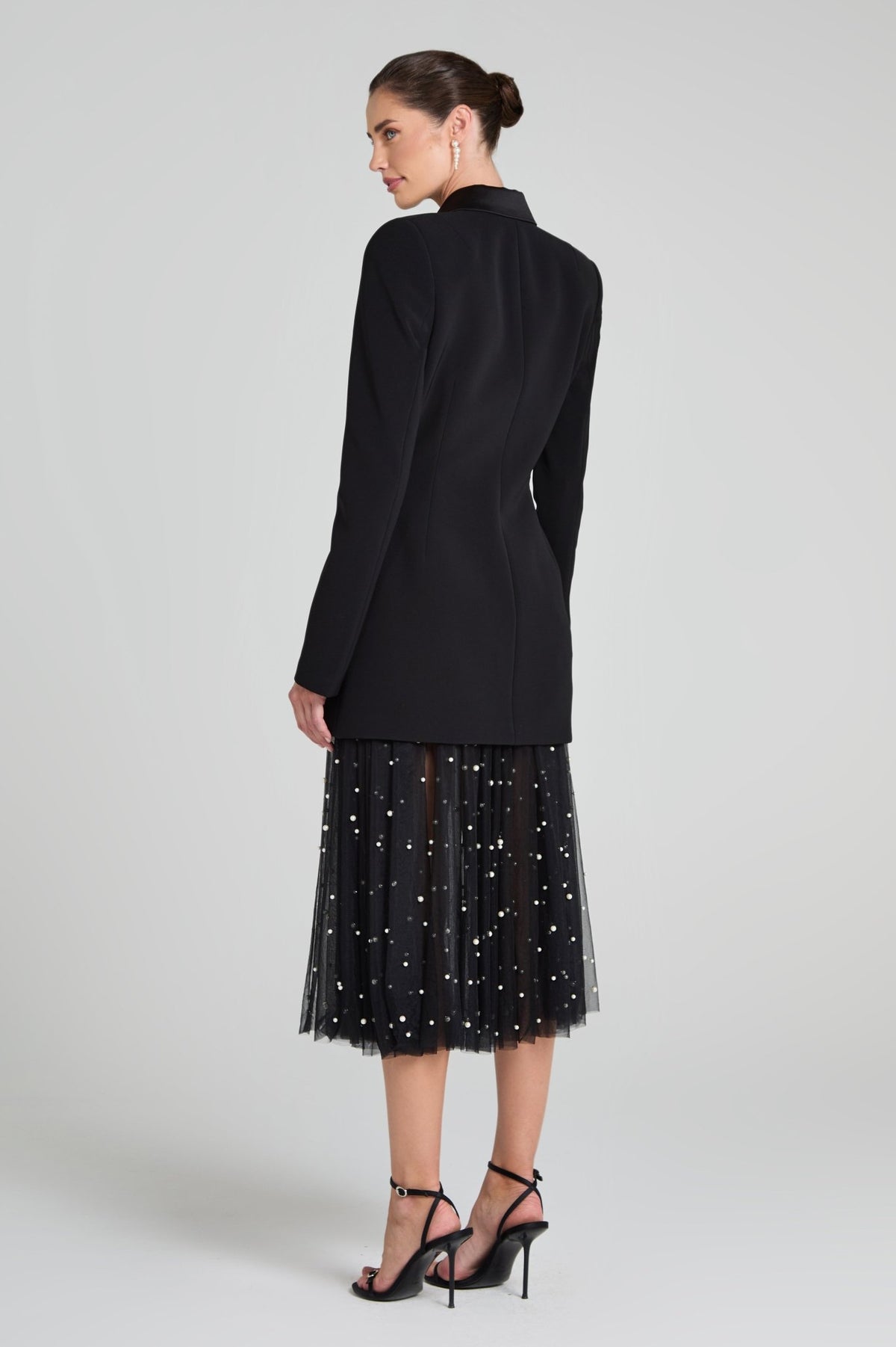 Monica Siyah Blazer Elbise - Phentora