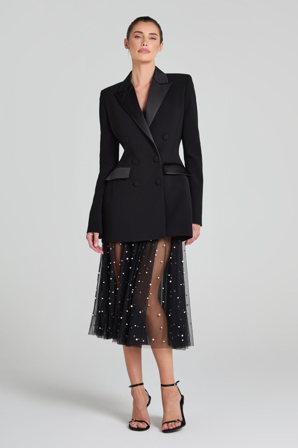 Monica Siyah Blazer Elbise - Phentora