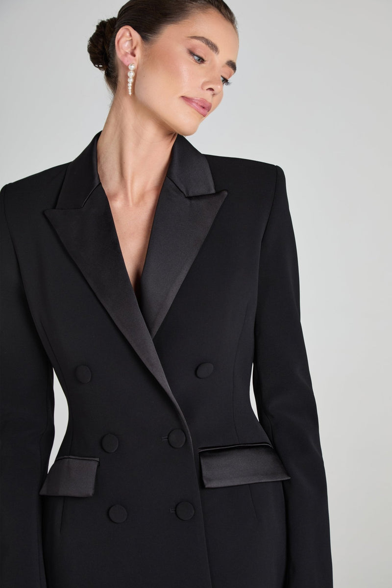 Monica Siyah Blazer Elbise - Phentora