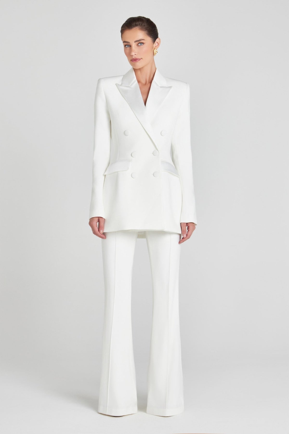 Monica Beyaz Blazer Elbise - Phentora