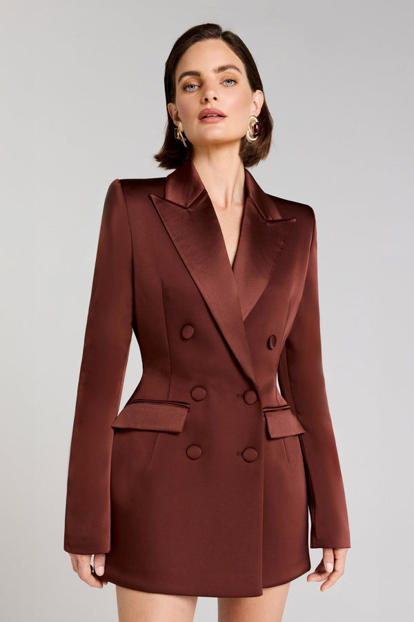 Monica Kahverengi Blazer Elbise - Phentora