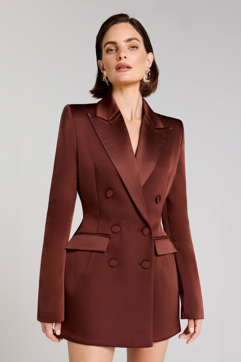 Monica Kahverengi Blazer Elbise - Phentora