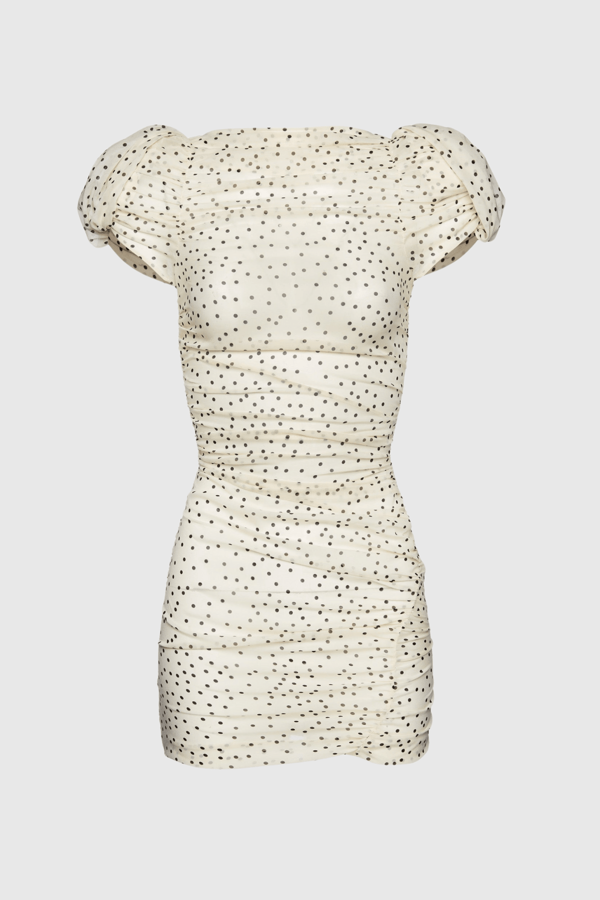 Eadlla Büzgülü Polka Dot Mini Elbise - Phentora