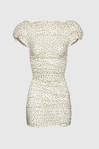 Eadlla Büzgülü Polka Dot Mini Elbise - Phentora