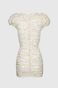 Eadlla Büzgülü Polka Dot Mini Elbise - Phentora