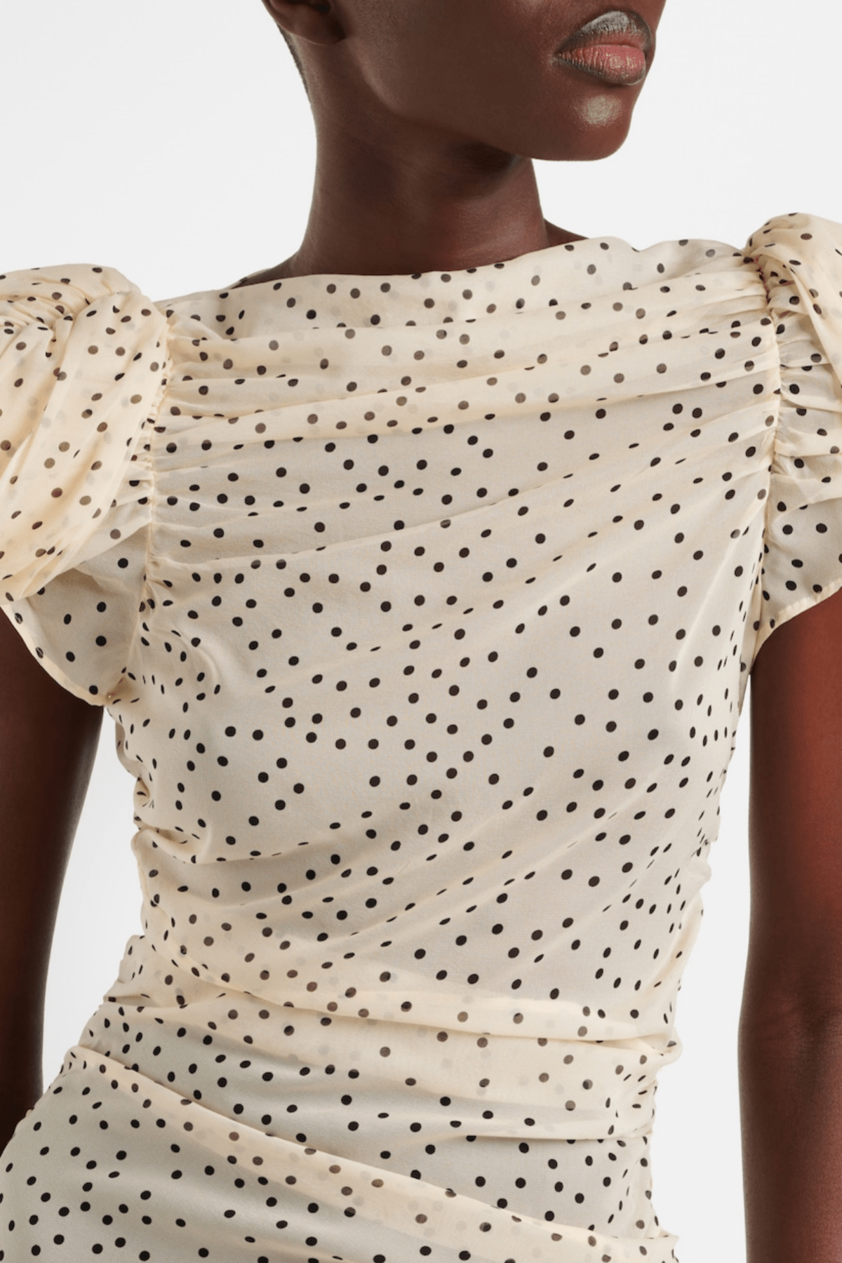 Eadlla Büzgülü Polka Dot Mini Elbise - Phentora
