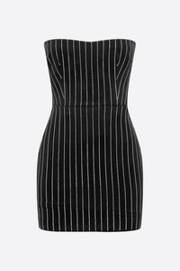 Erlina Crystal Pinstripe Straplez Mini Elbise - Phentora