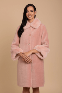 Yün ve Suni Kürk Peluş Kaban - Rosa - Phentora