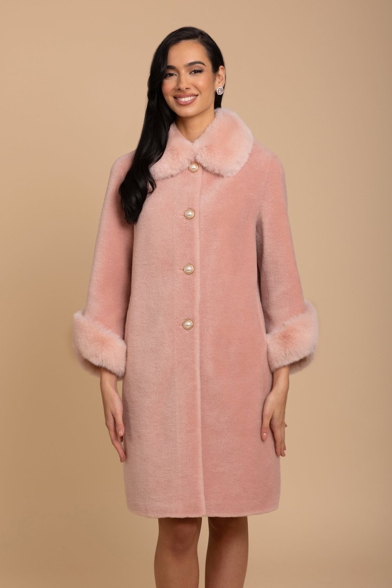 Yün ve Suni Kürk Peluş Kaban - Rosa - Phentora