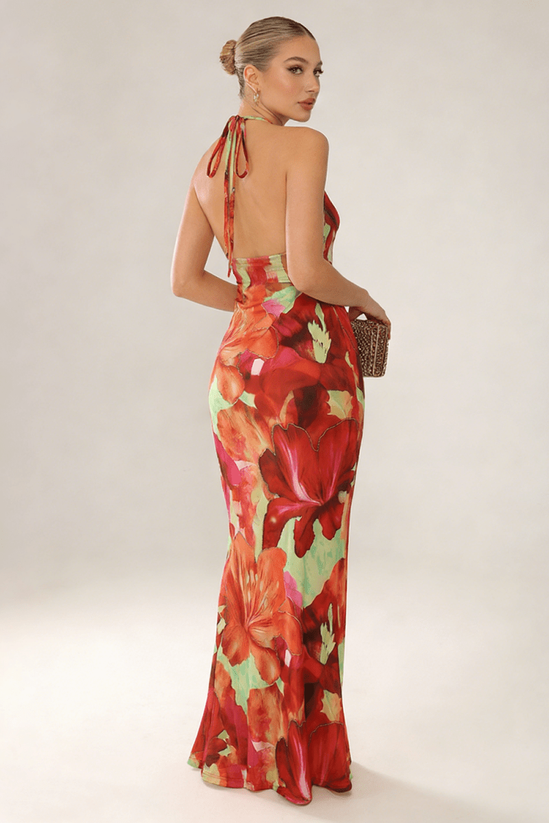 Tropical Bloom Uzun Elbise - Phentora