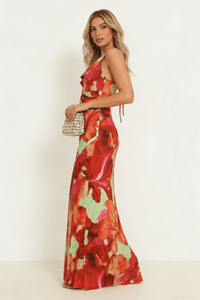 Tropical Bloom Uzun Elbise - Phentora