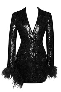 Payetli Blazer Elbise - Phentora