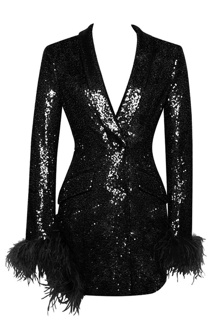 Payetli Blazer Elbise - Phentora