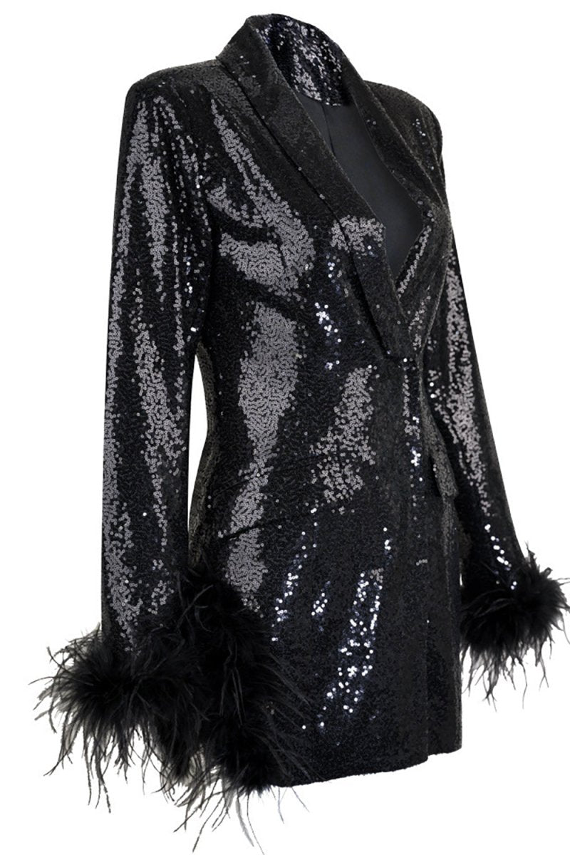 Payetli Blazer Elbise - Phentora