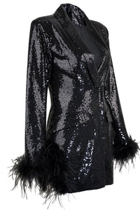Payetli Blazer Elbise - Phentora