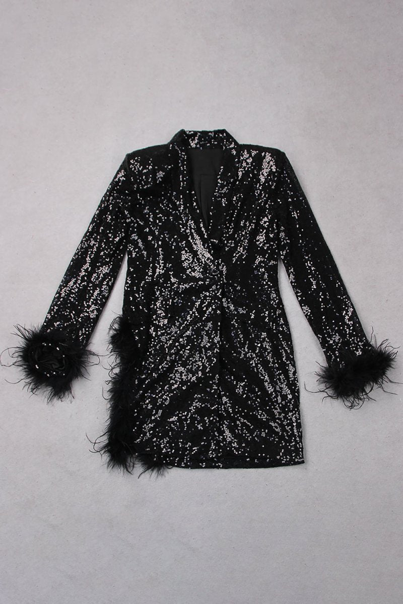 Payetli Blazer Elbise - Phentora