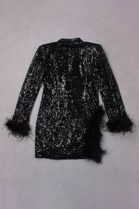 Payetli Blazer Elbise - Phentora