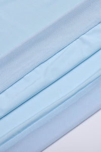 Aplikeli Boyundan Bağlamalı Jersey Maxi Abiye Elbise - Mavi - Phentora