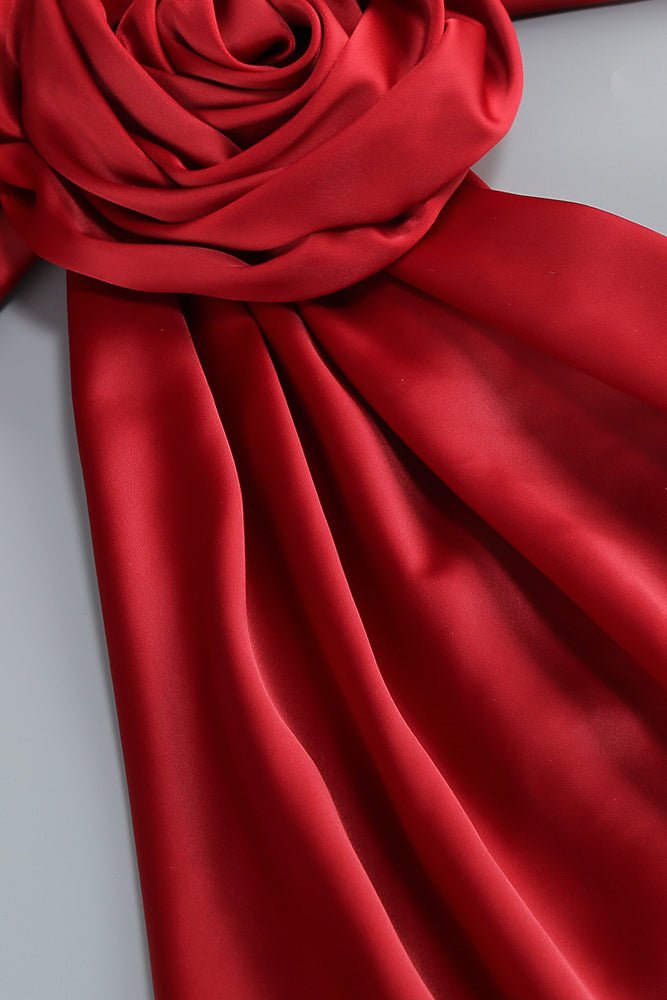 Boyundan Bağlamalı Drapeli Bridal Abiye Elbise - Phentora