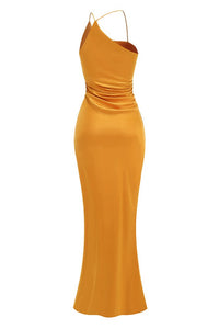 Bağlamalı Silk Charmeuse Uzun Elbise - Phentora
