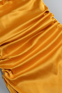 Bağlamalı Silk Charmeuse Uzun Elbise - Phentora